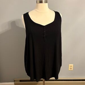 torrid size 5 Black Scoop Neck Henley Tank- ribbed